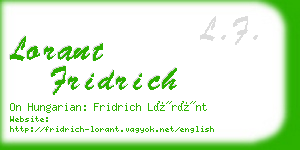 lorant fridrich business card